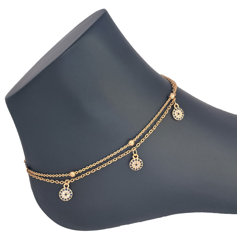 پابند زنانه تیتانیوم دو ردیفه مدل چشم و نظر کد W-an-72