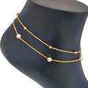 پابند استیل دو ردیفه مدل توپی و مروارید کد W-an-88