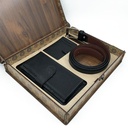 ست هدیه چرم طبیعی 3 تیکه همراه با جعبه mdf مدل لاکچری