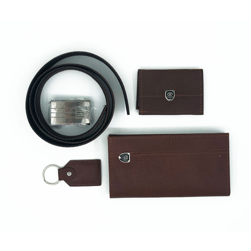 ست هدیه مردانه طرح چرم 4 تیکه مدل philipp plein