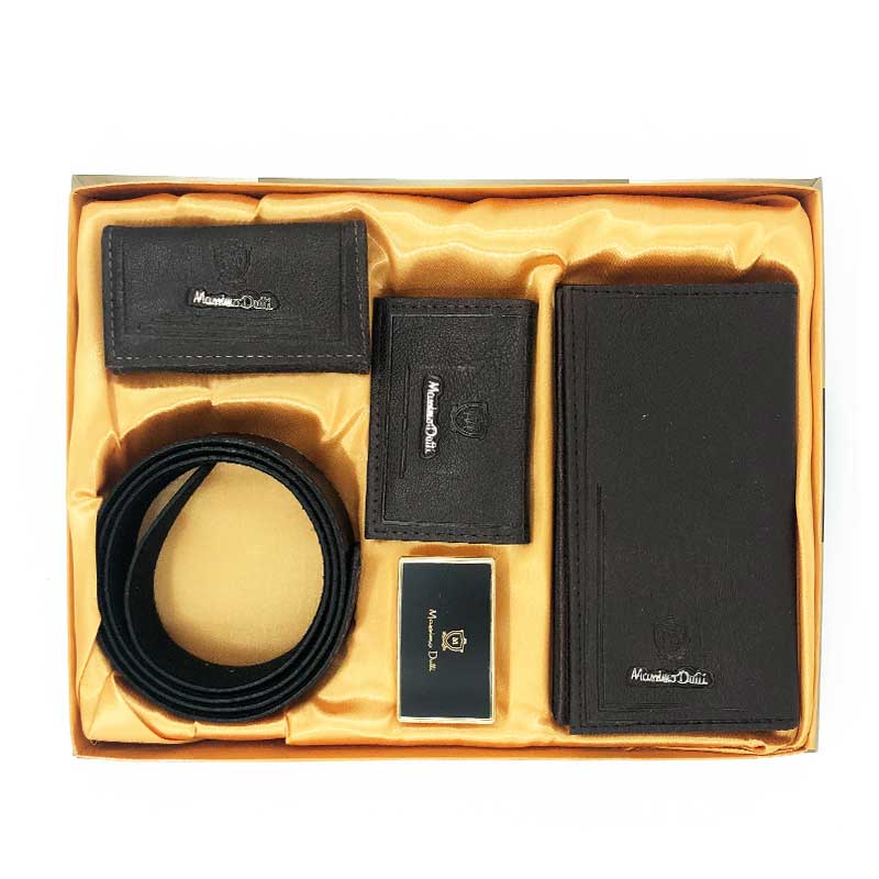 ست هدیه مردانه طرح چرم 4 تیکه مدل massimo dutti