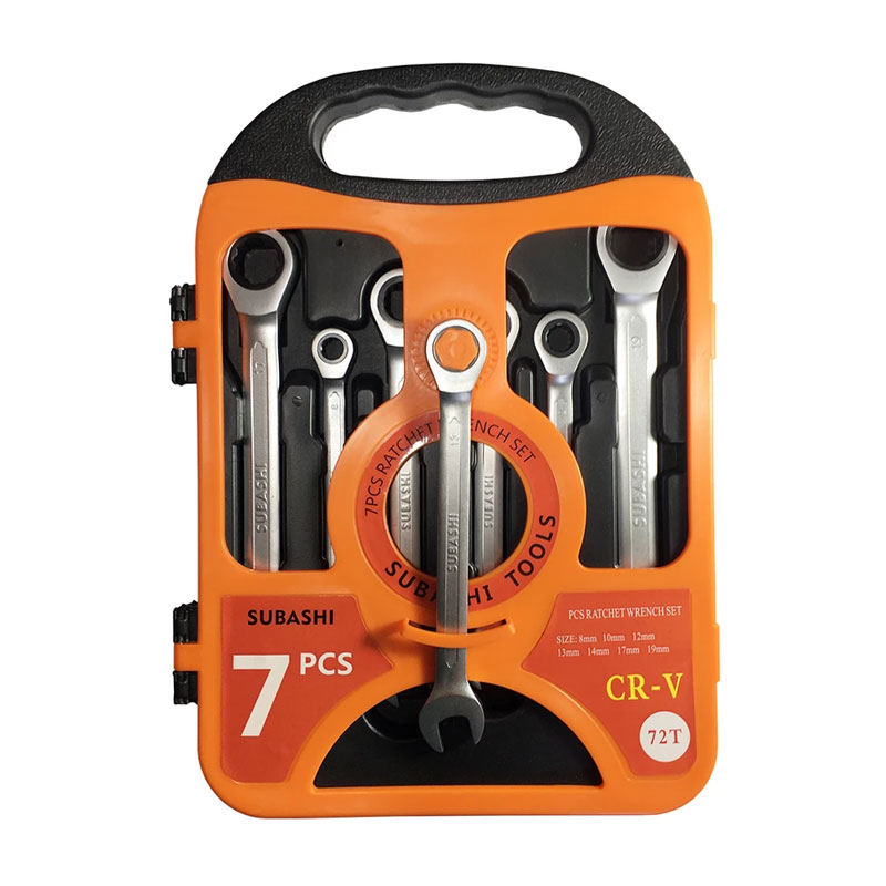 آچار یک سر تخت یک سر جغجغه ای سوباشی مجموعه 7 عددی مدل CR-V