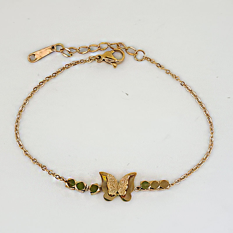 دستبند استیل زنانه مدل پروانه کد w-br-220