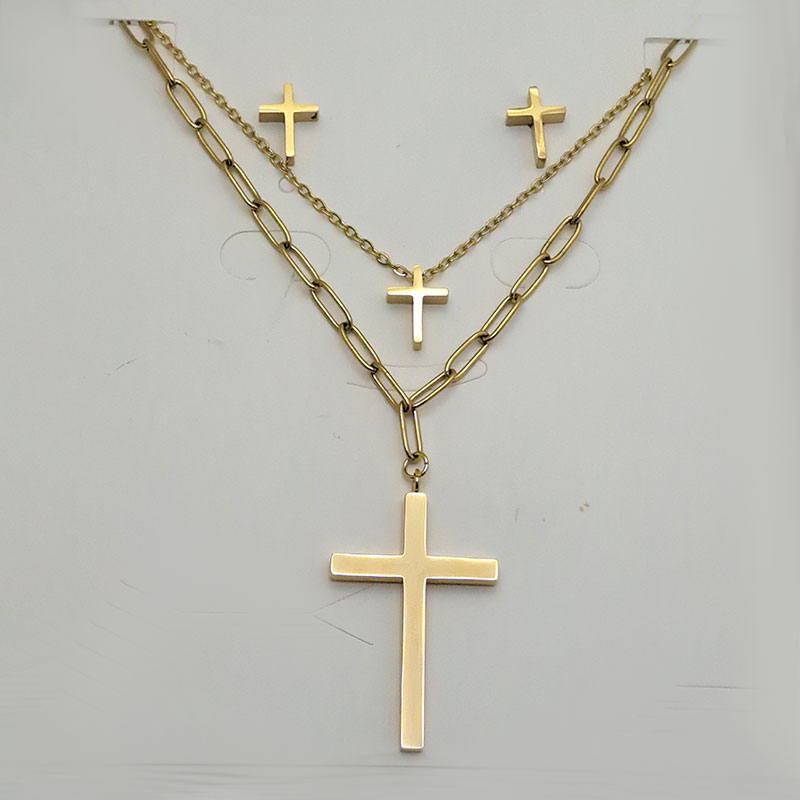 نیم ست زنانه دو ردیفه مدل صلیب کد w-se-215