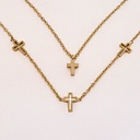 نیم ست دو ردیفه استیل طرح صلیب کد w-se-223