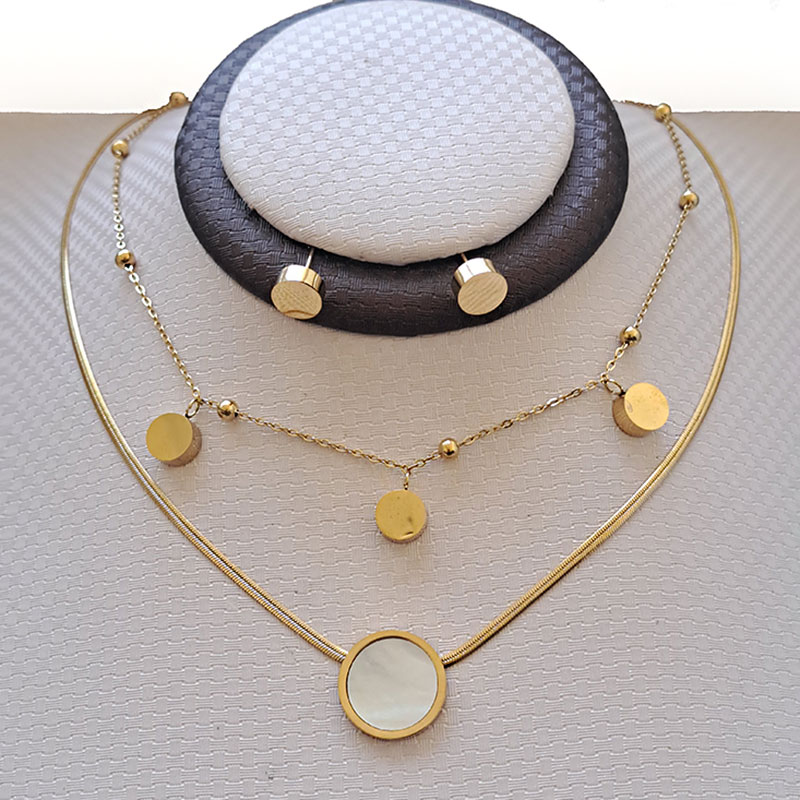 نیم ست دو ردیفه استیل طرح دایره کد w-se-233