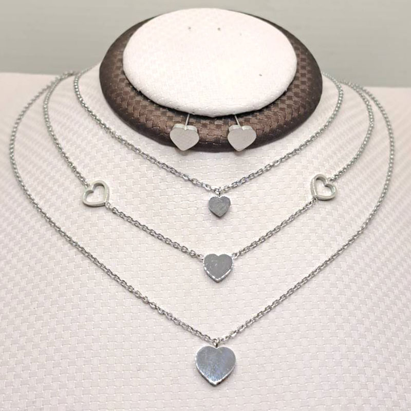 نیم ست سه ردیفه استیل مدل قلب کد w-se-281