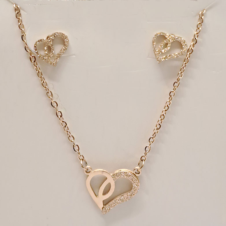 نیم ست استیل مدل قلب کد w-se-303