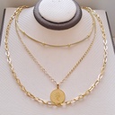 گردنبند زنانه سه ردیفه استیل کد w-ne-44