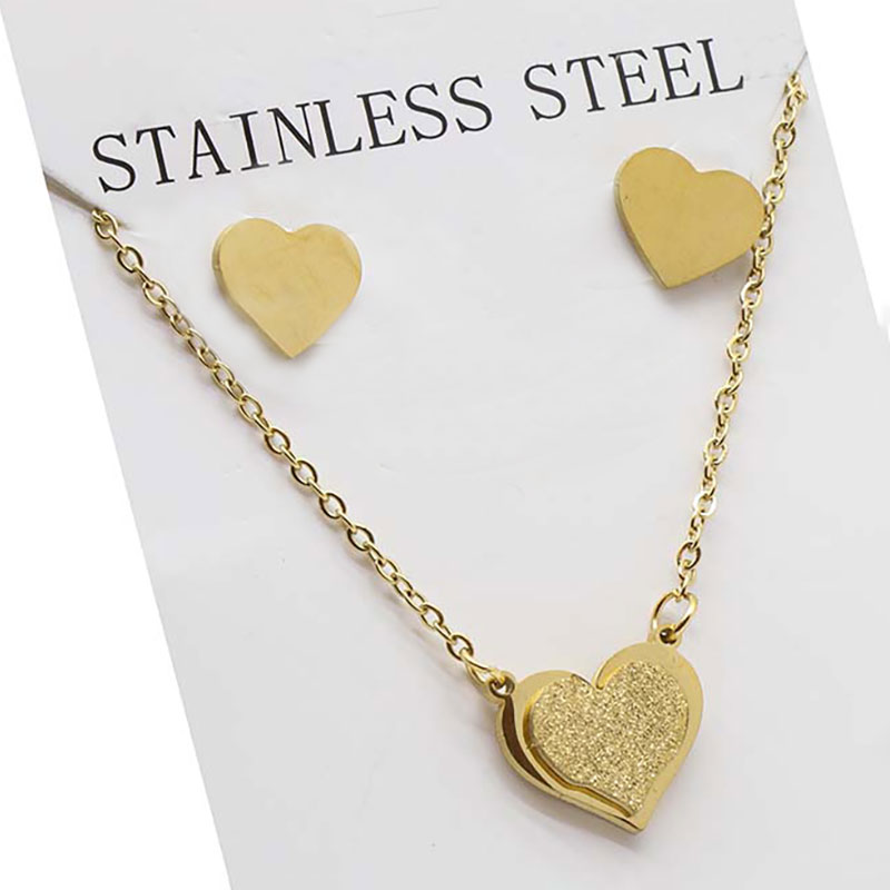 نیم ست استیل مدل قلب کد w-se-321