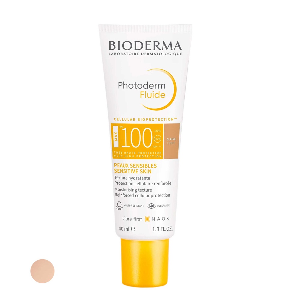  ضدآفتاب رنگی بایودرما SPF100 مدل Photoderm Fluide پوست‌حساس 40میل