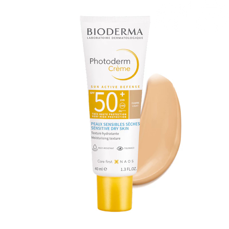 کرم ضد آفتاب رنگی بایودرما مدل فتودرم SPF 50 رنگ روشن پوست‌خشک و حساس 40میل