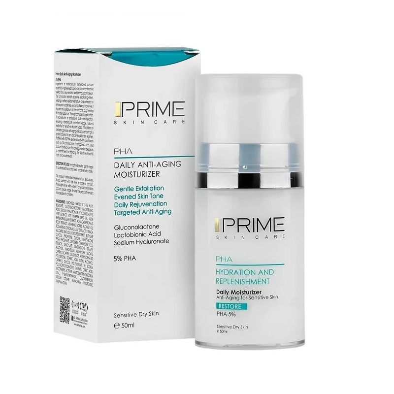 کرم بازسازی‌کننده و آبرسان صورت پریم PHA 5% مناسب پوست های حساس حجم 50میل