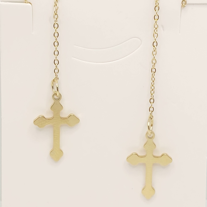 گوشواره بخیه ای مدل صلیب