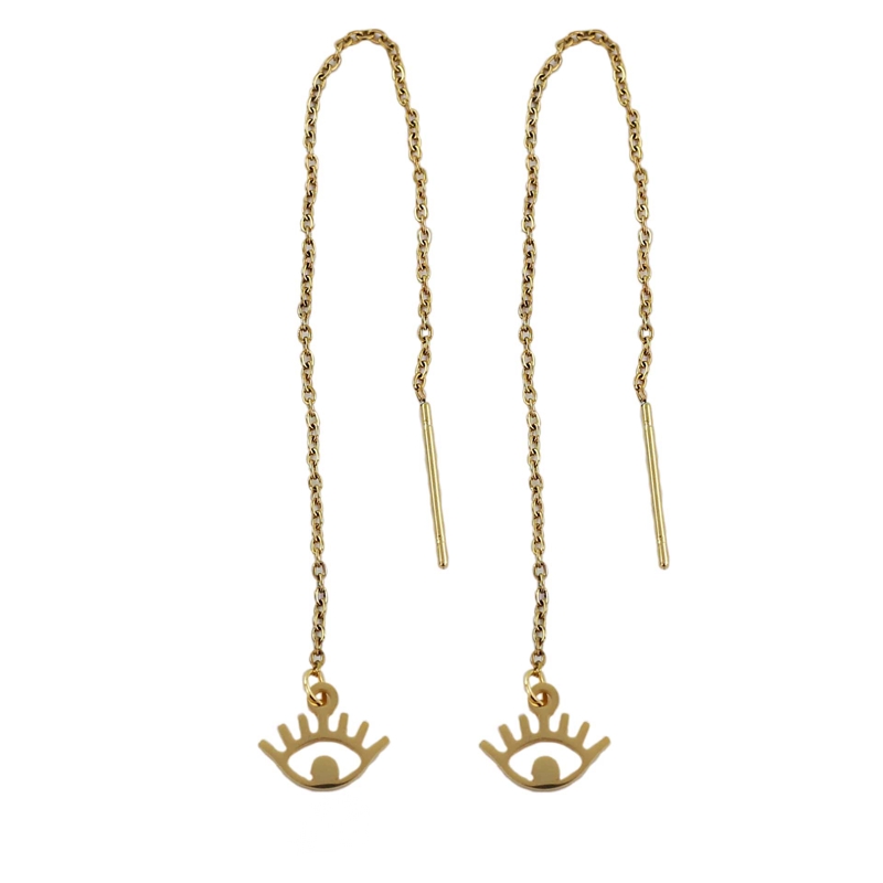 گوشواره بخیه ای مدل چشم نظر کد w-er-056