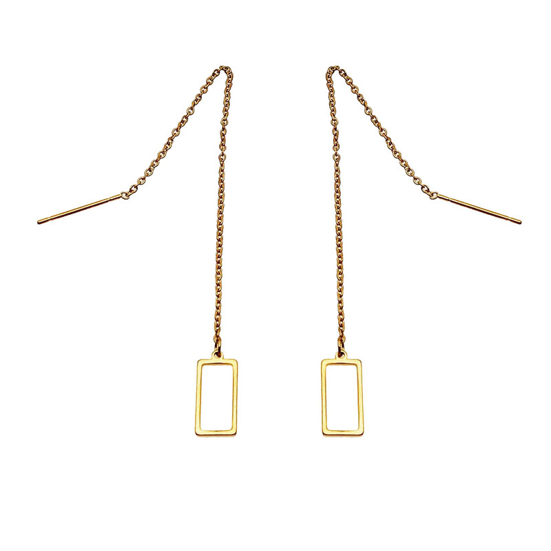 گوشواره بخیه ای مدل مستطیل کد w-er-050