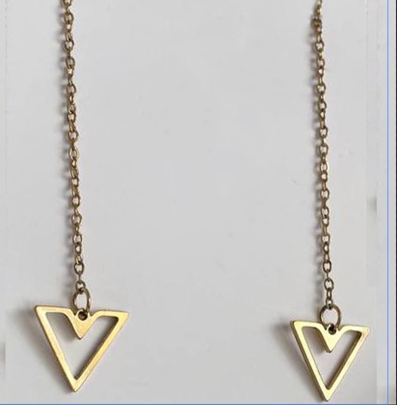 گوشواره بخیه ای مدل مثلث کد w-er-029