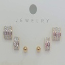 گوشواره پک ۳ تایی میخی استیل کد w-er-016