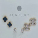 گوشواره پک ۳ تایی میخی استیل کد w-er-015