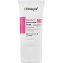 فلوئید ضد آفتاب بی رنگ ویتالیر مدل سنسی ویت مناسب پوست حساس حجم 50 میل