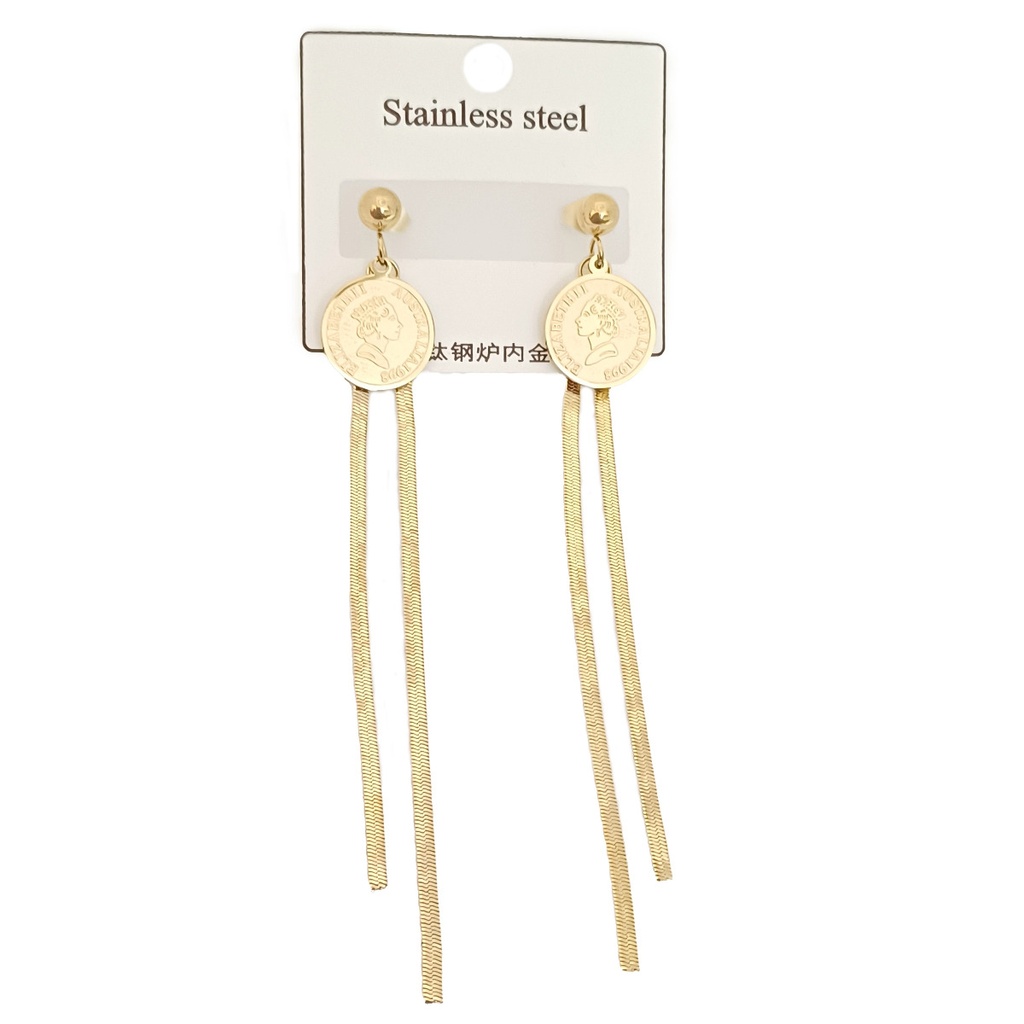 گوشواره آویزدار طرح سکه ای کد w-er-06