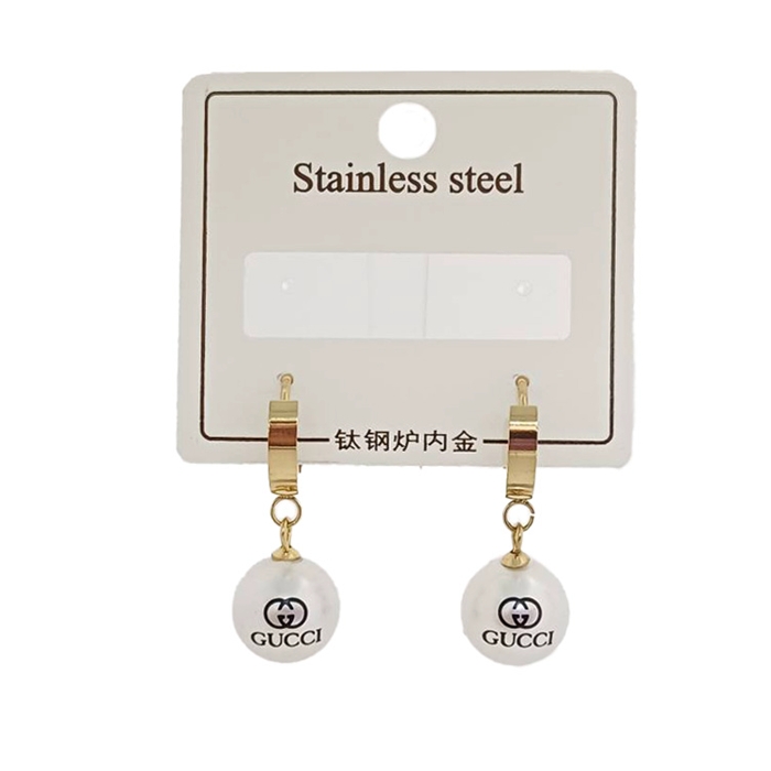 گوشواره اویزدار مدل مروارید گوچی کد w-er-080