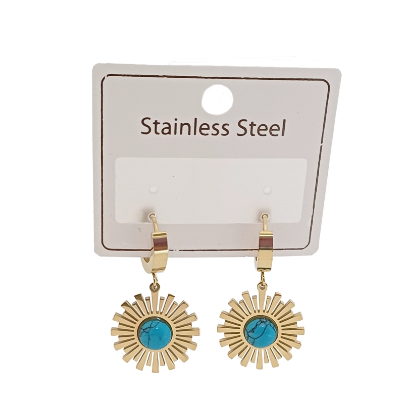 گوشواره اویزدار فیروزه ای کد w-er-084