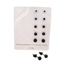 گوشواره میخی مدل گوی براق پک ۵ تایی کد w-er-121