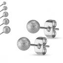 گوشواره میخی پک ۵تایی مدل گوی شنی استیل کد w-er-125