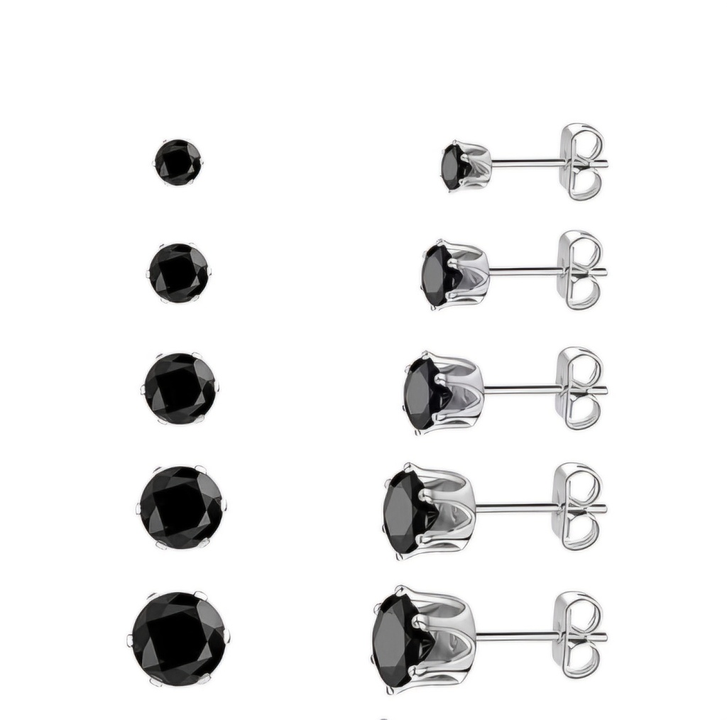 گوشواره میخی پک ۵تایی مدل دایره استیل کد w-er-132