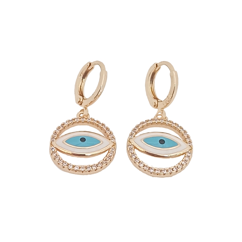 گوشواره اویزدار مدل چشم نظر کد w-er-148