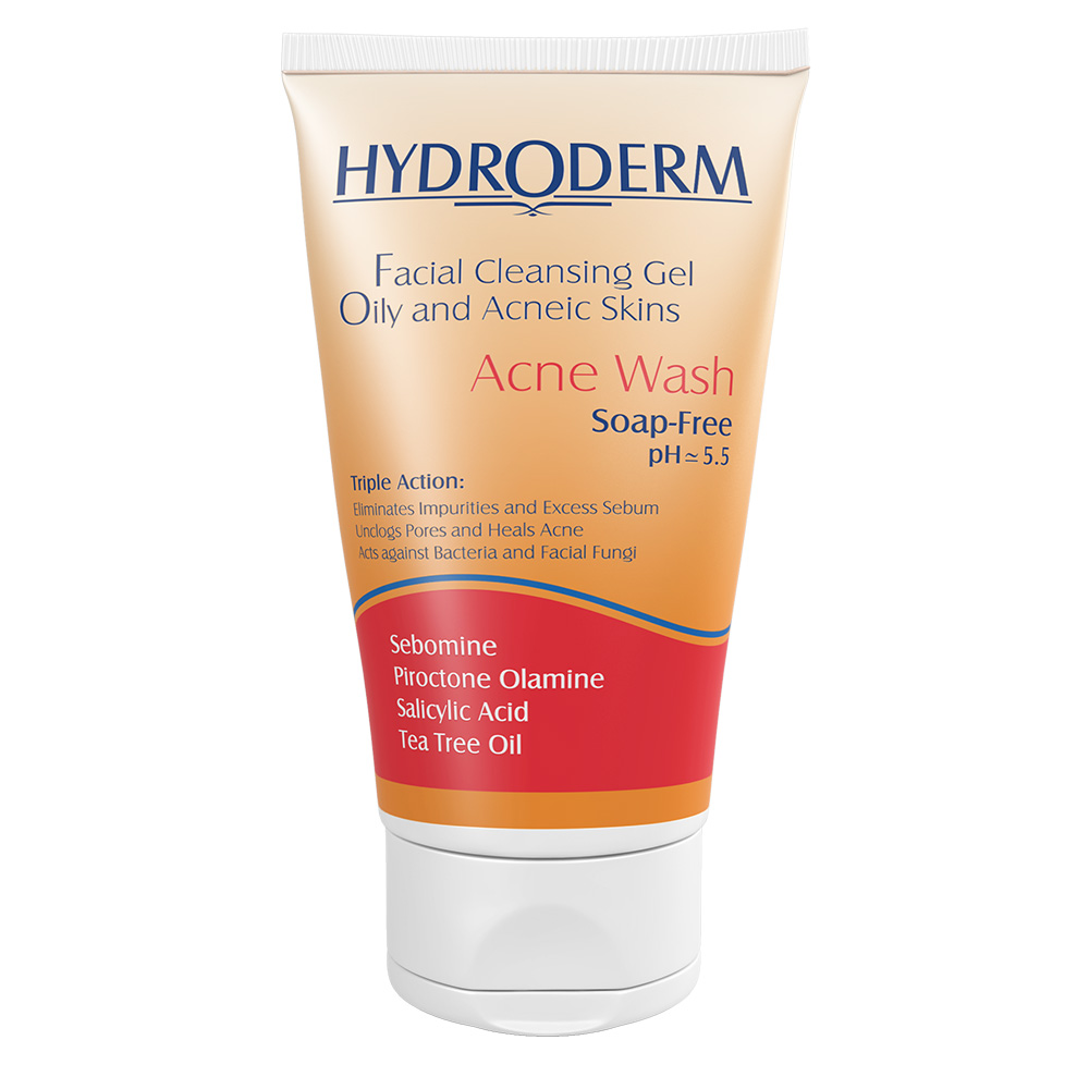 ژل شستشو صورت هیدرودرم مدل ضدجوش پوست‌چرب حجم 150 میل