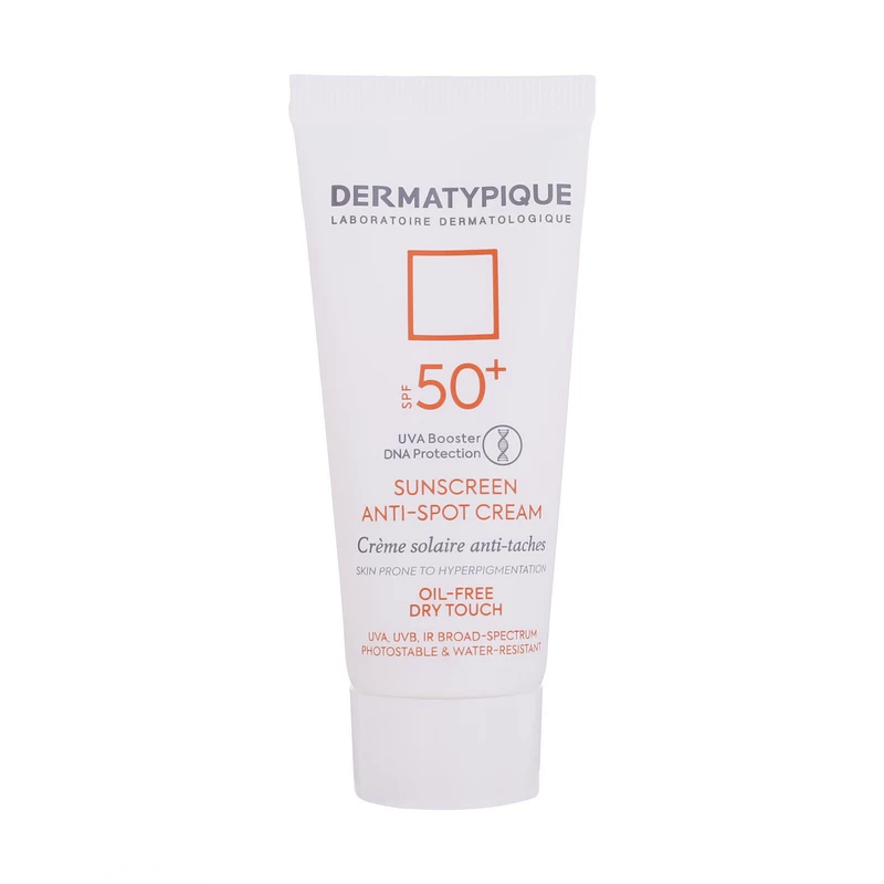 کرم ضدآفتاب بی‌رنگ درماتیپیک، با SPF50، مدل Anti spot مناسب انواع پوست حجم 40 میل