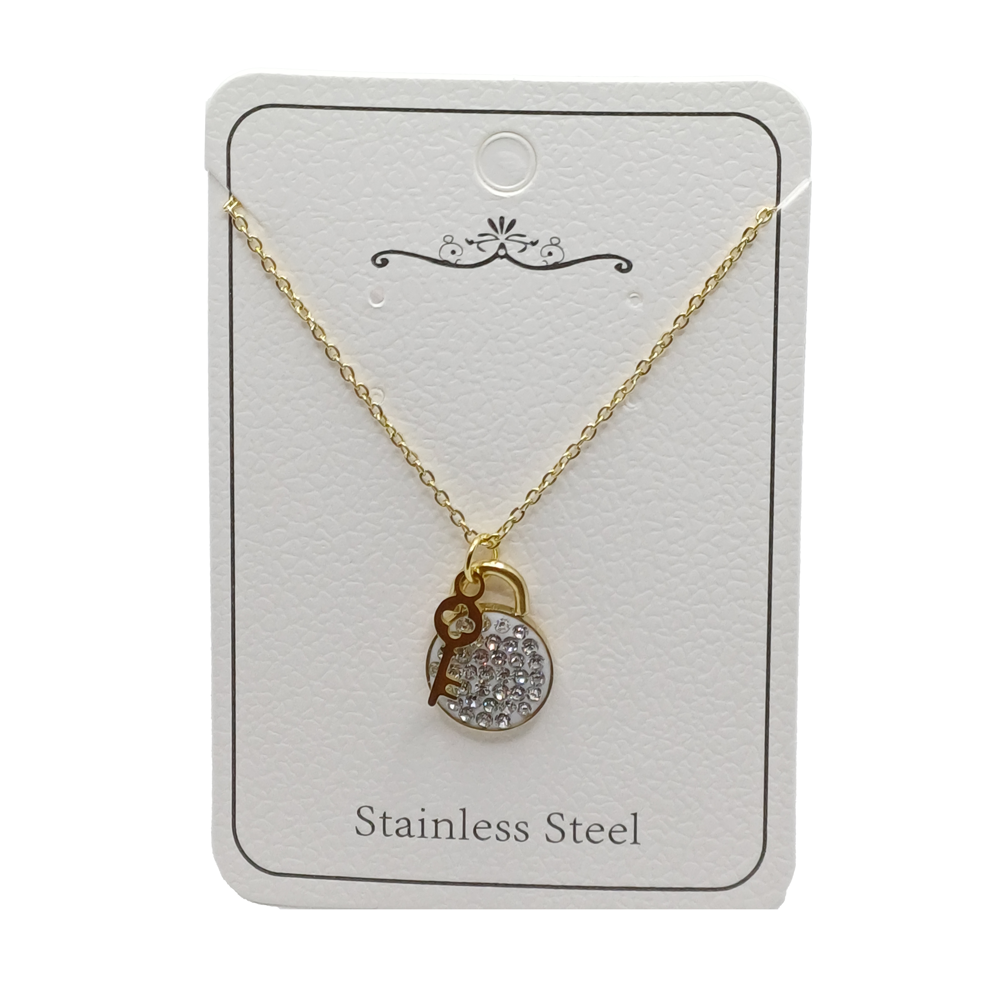 پلاک و زنجیر مدل قفل و کلید کد ne-w-01