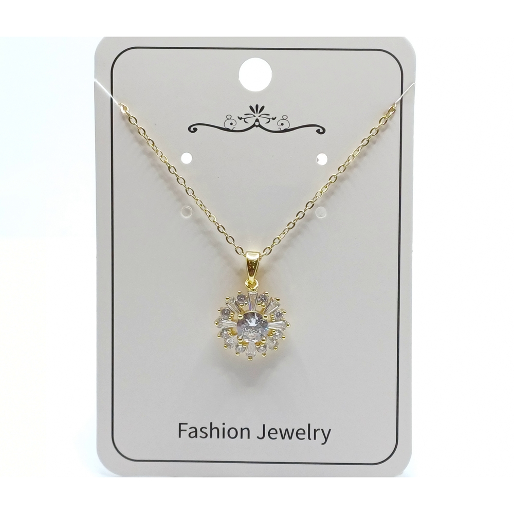 پلاک و زنجیر نگین‌دار کد ne-w-03