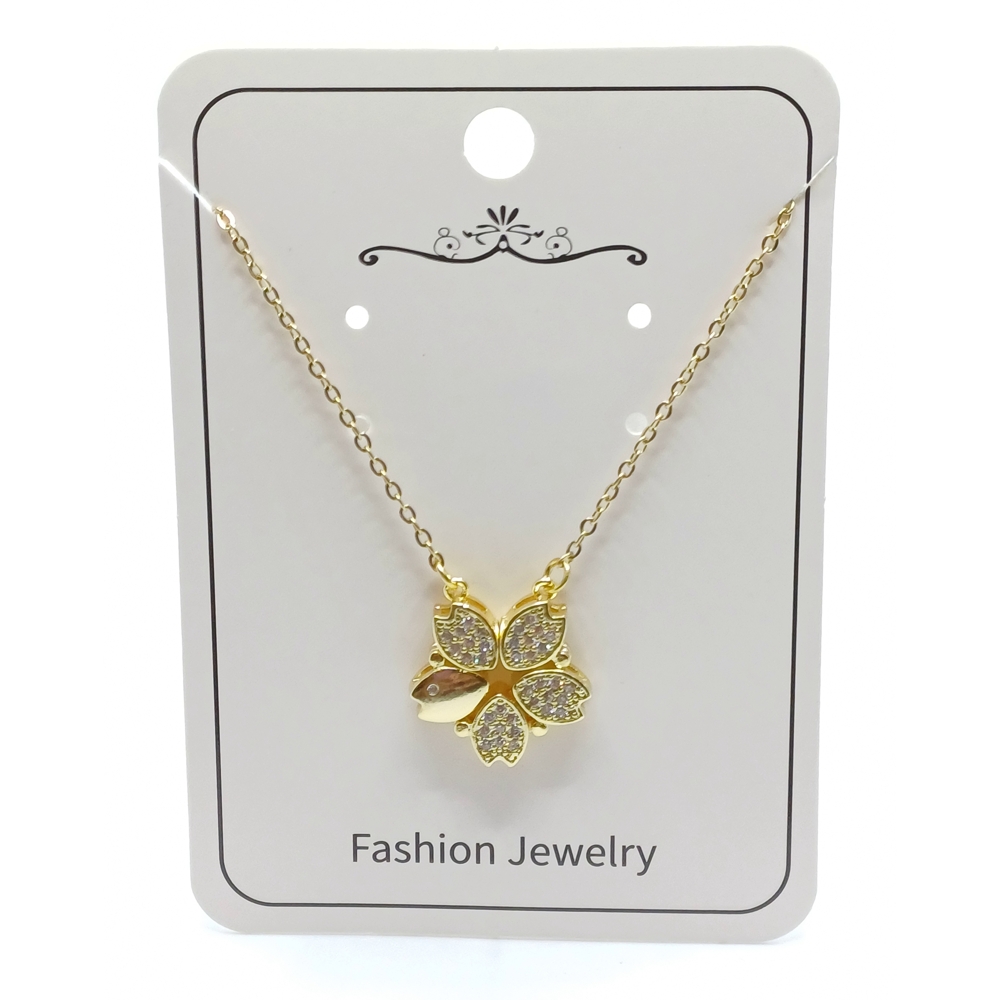 پلاک و زنجیر مدل گل واشو کد ne-w-06