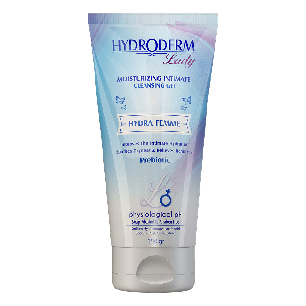 ژل بهداشتی ژنیتال بانوان هیدرودرم مرطوب‌کننده HYDRA FEMME وزن150گرم