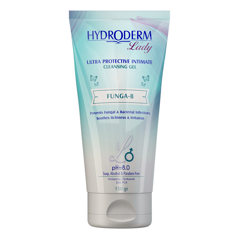 ژل بهداشتی ژنیتال بانوان هیدرودرم مخاط ملتهب‌شده FUNGA-8 وزن150گرم