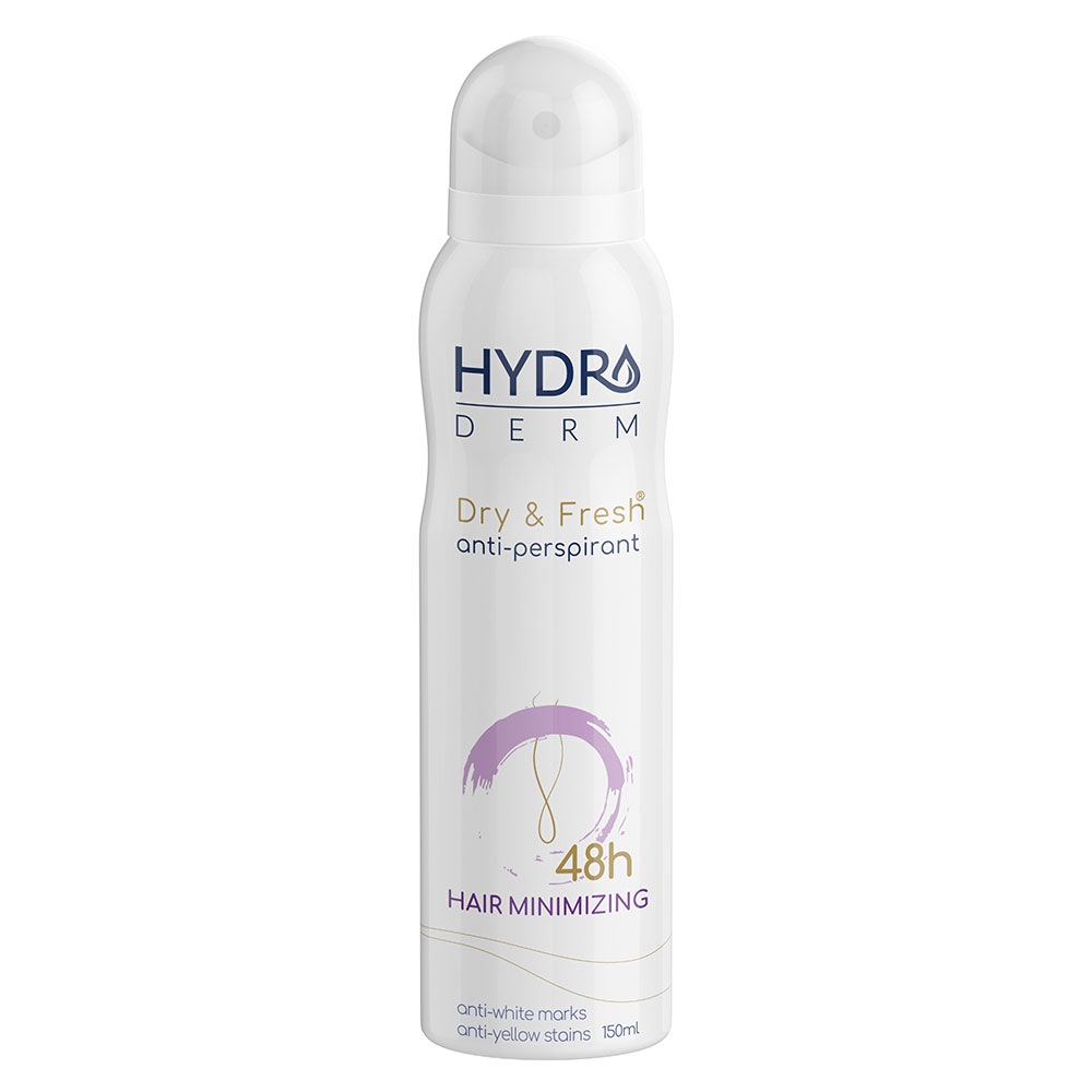 اسپری دئودورانت و ضد تعریق بانوان هیدرودرم مدل Hair Minimizing حجم150میل