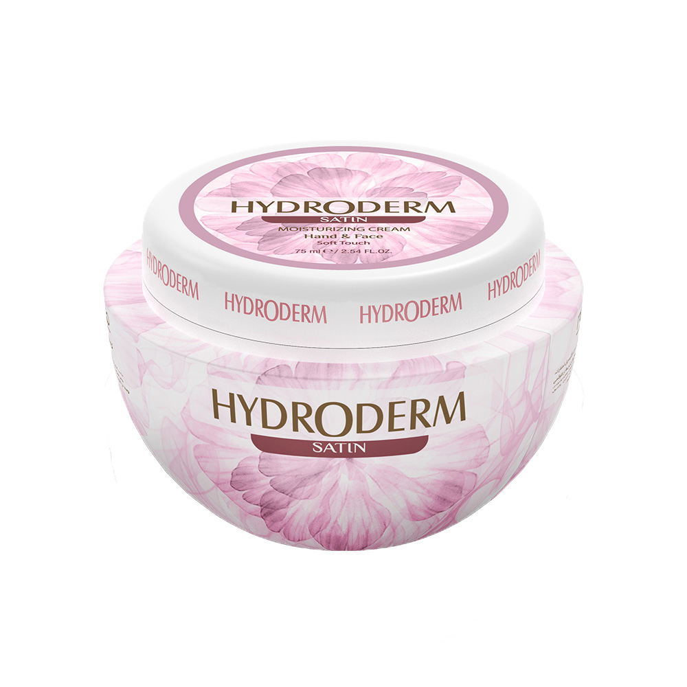 کرم کاسه‌ای مرطوب‌کننده و نرم‌کننده دست و صورت satin هیدرودرم صورتی 150میل