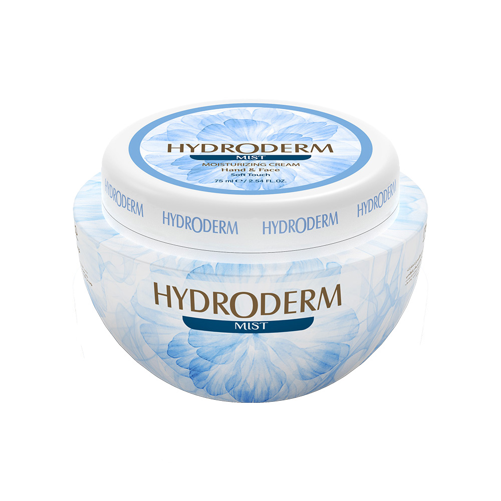  کرم کاسه‌ای مرطوب‌کننده و نرم‌کننده دست و صورت mist هیدرودرم آبی 150میل