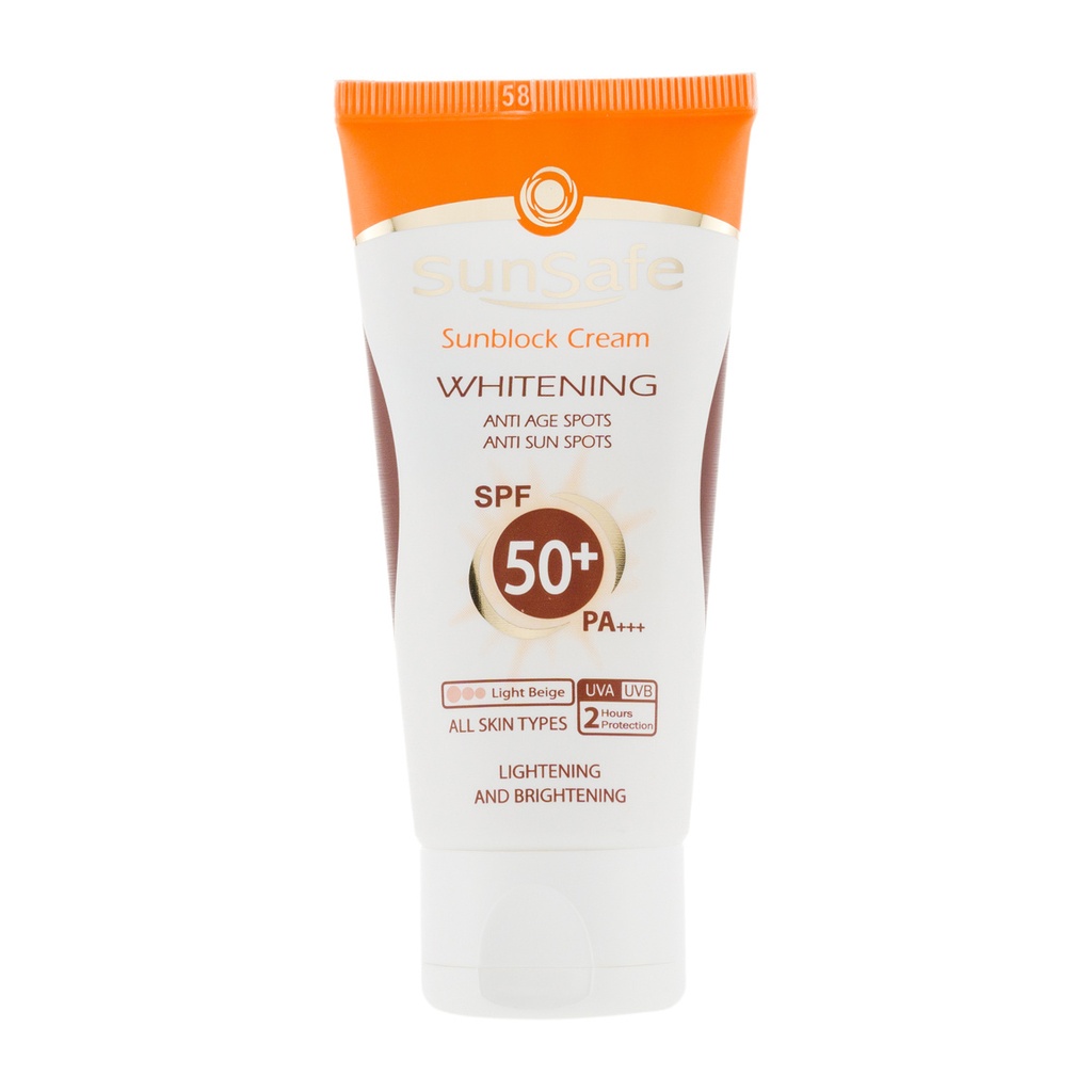  کرم ضد آفتاب روشن كننده +SPF50 سان سیف بژ روشن