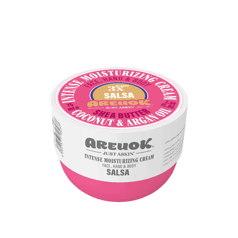 کرم رطوبت رسان پوست دست،صورت و بدن کاسه ای مدل salsa آریواُکی 75میل