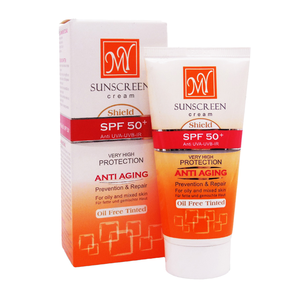 کرم ضد آفتاب رنگی فاقد چربی مای با SPF50 پوست‌چرب و مختلط 50میل