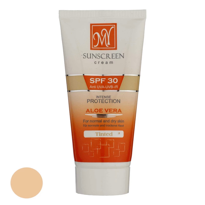 کرم ضدآفتاب رنگی مای SPF30 حاوی عصاره آلوئه‌ورا مناسب پوست‌خشک و معمولی 50میل