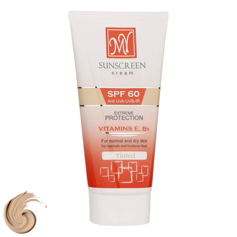 کرم ضدآفتاب رنگی SPF60 مای حاوی ویتامین E و B5 رنگ روشن-مناسب پوست‌های نرمال و خشک 50میل