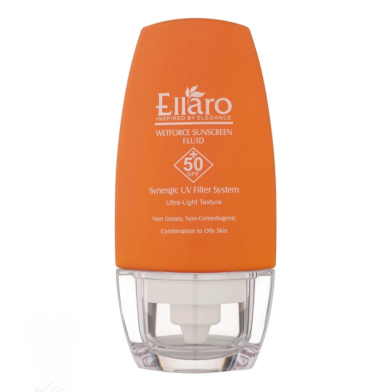 فلوئید ضدآفتاب بی رنگ الارو SPF50 مدل Wetforce پوست حساس حجم 50 میل