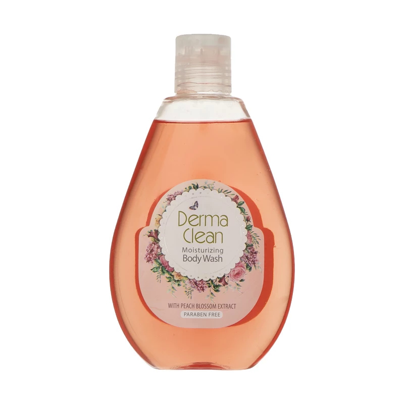 شامپو بدن نرم و مرطوب کننده درماکلین حاوی عصاره شکوفه هلو 300میل