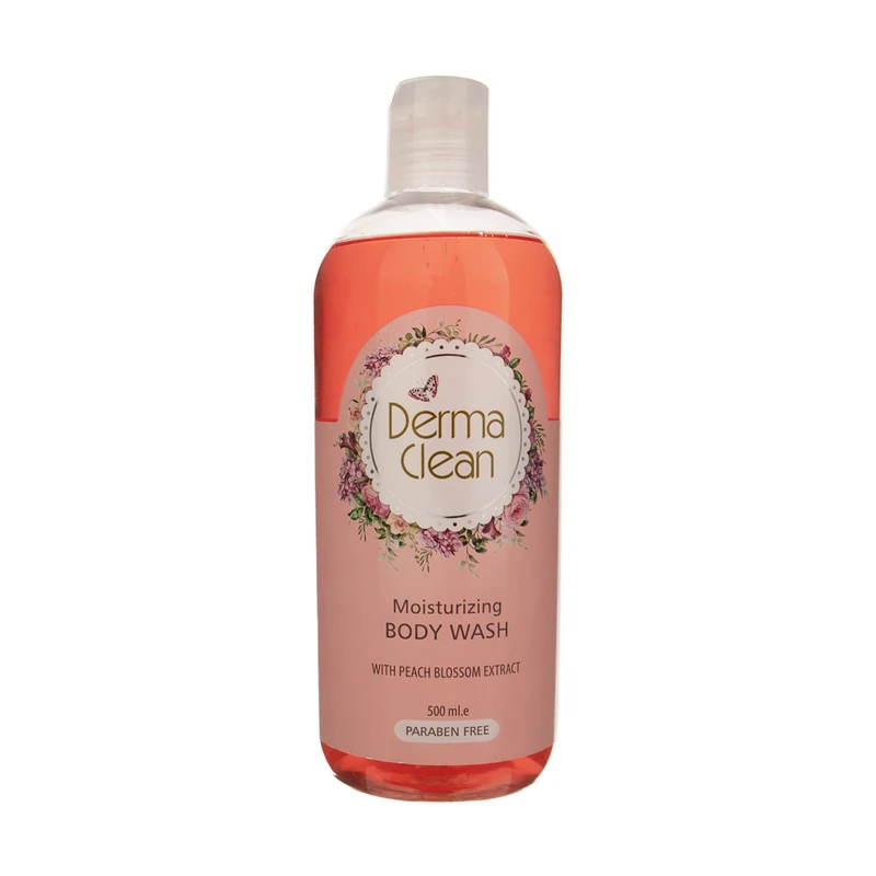 شامپو بدن نرم و مرطوب کننده درماکلین حاوی عصاره شکوفه هلو 500میل