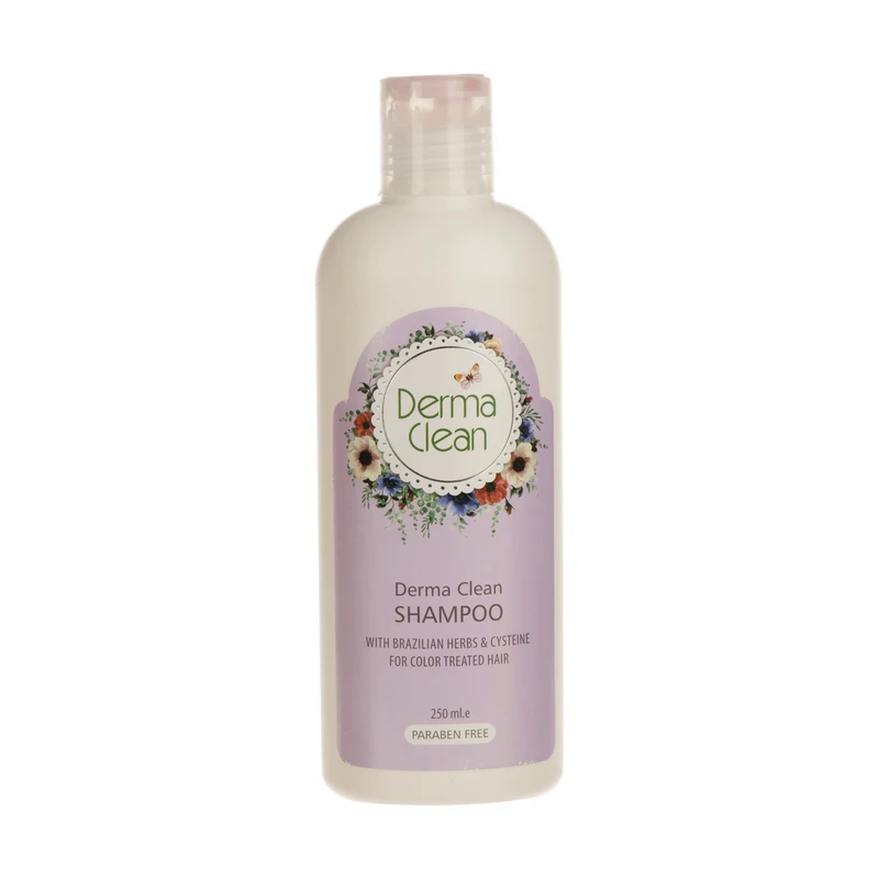 شامپو موهای رنگ شده درماکلین حاوی عصاره گیاهان برزیلی و سیستئین 250میل 